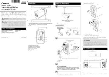 Canon VB-S900F User manual Canon VB-S900F User manual
