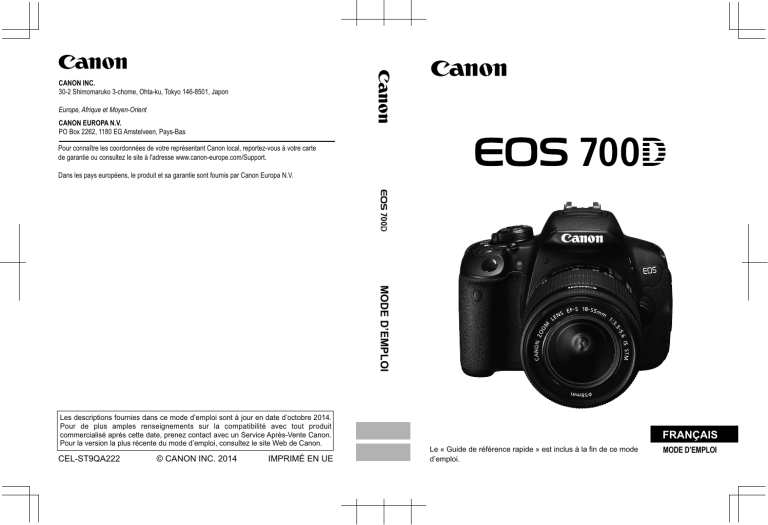 Canon EOS 700D User manual Canon EOS 700D User manual
