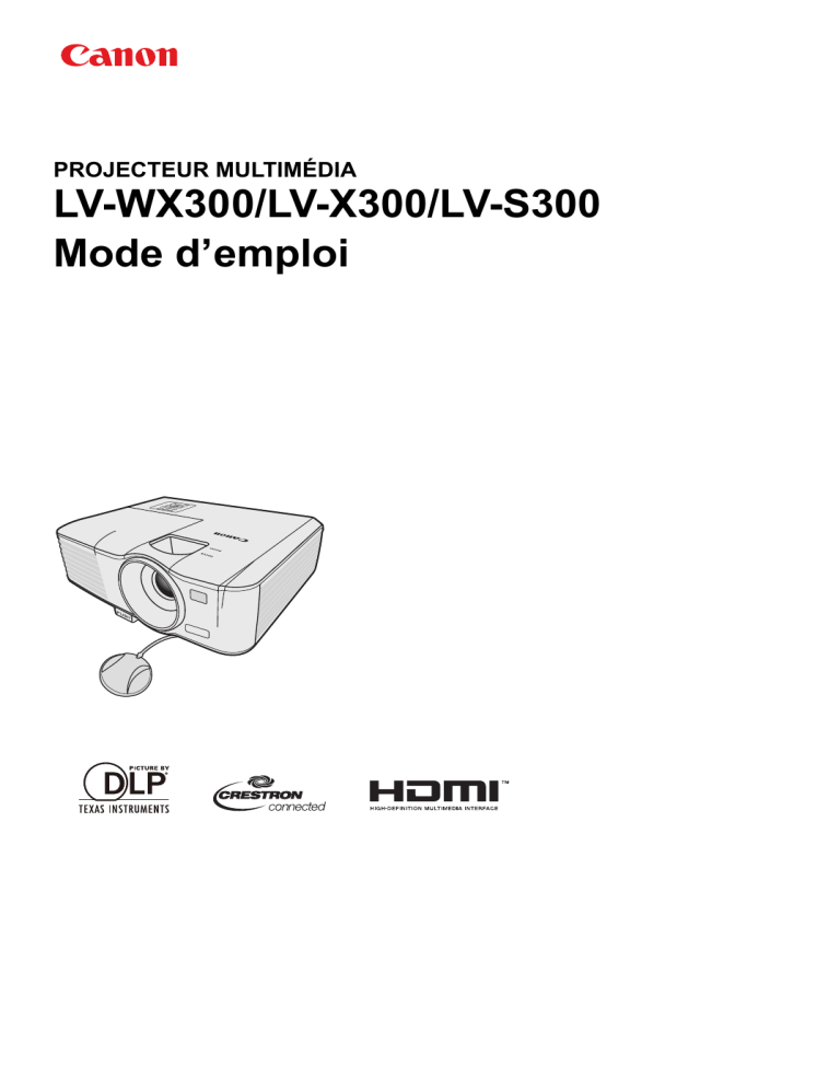Canon LV-WX300, LV-X300, LV-S300 User manual Canon LV-WX300, LV-X300, LV-S300 User manual