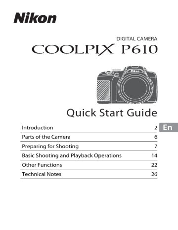 Nikon COOLPIX P610 Quick Start Guide | Manualzz Nikon COOLPIX P610 Quick Start Guide | Manualzz