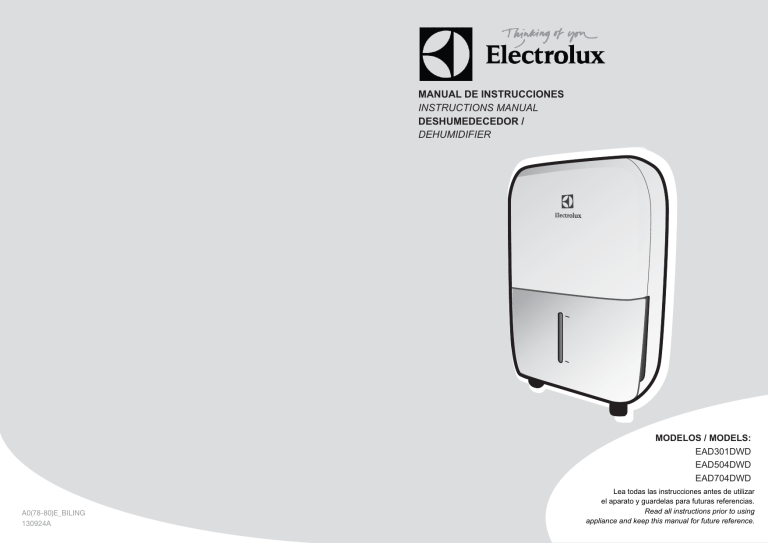 Electrolux EAD504DWD, EAD301DWD, EAD704DWD User manual Electrolux EAD504DWD, EAD301DWD, EAD704DWD User manual