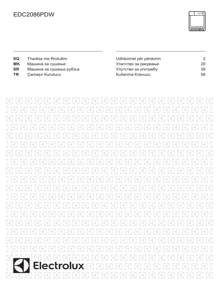 Electrolux EDC2086PDW User manual Electrolux EDC2086PDW User manual