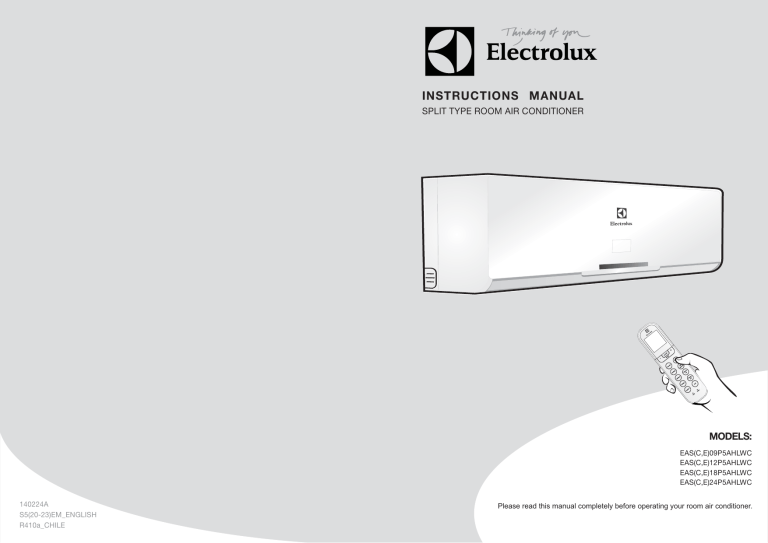 Electrolux EASX09P5AHLW User manual Electrolux EASX09P5AHLW User manual