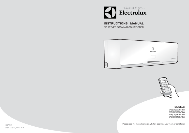Electrolux EASX24C5ATLW, EASX18C5ATLW, EASX12C5ATLW, EASX09C5ATLW User manual Electrolux EASX24C5ATLW, EASX18C5ATLW, EASX12C5ATLW, EASX09C5ATLW User manual