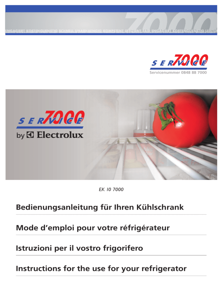Electrolux EK107000SL, EK107000SR, EK107000WR, EK107000WL User manual Electrolux EK107000SL, EK107000SR, EK107000WR, EK107000WL User manual