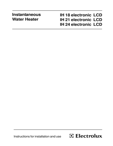 Electrolux IH24E, IH21E, IH18E User manual Electrolux IH24E, IH21E, IH18E User manual