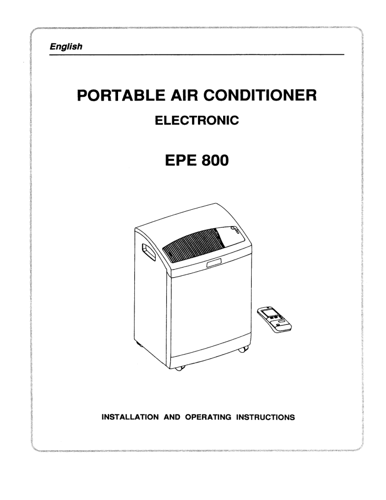Electrolux EPE800 User manual Electrolux EPE800 User manual