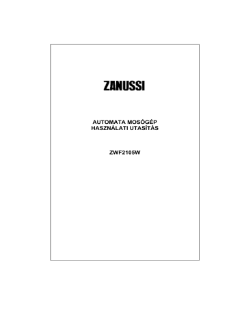 Zanussi ZWF2105W User manual Zanussi ZWF2105W User manual