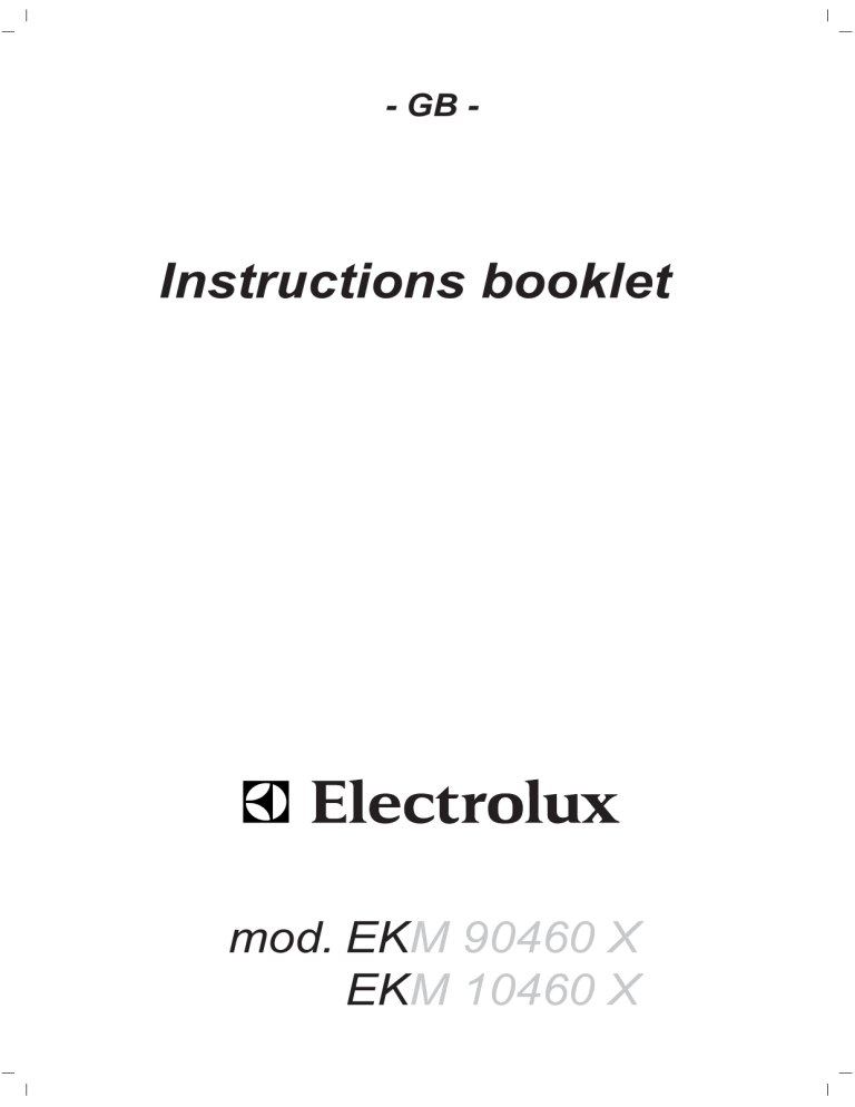 Electrolux EKM90460X User manual Electrolux EKM90460X User manual