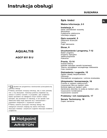 Whirlpool AQCF 851 B U (EU) User guide Whirlpool AQCF 851 B U (EU) User guide
