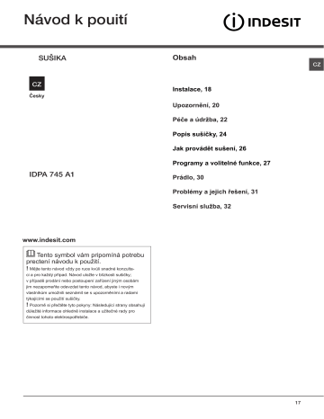 Indesit EDPA 745 A1 ECO (EU) User guide Indesit EDPA 745 A1 ECO (EU) User guide