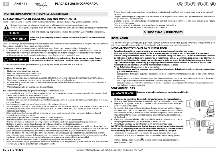 Whirlpool AKM 441/IX User guide Whirlpool AKM 441/IX User guide