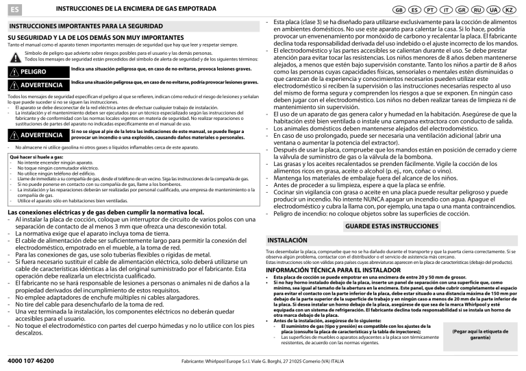 Whirlpool AKR 352/IX User guide Whirlpool AKR 352/IX User guide