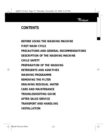 Whirlpool WHM 142 W Instruction for Use | Manualzz Whirlpool WHM 142 W Instruction for Use | Manualzz