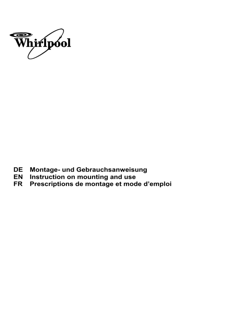 Whirlpool AKR 510 IX User guide Whirlpool AKR 510 IX User guide