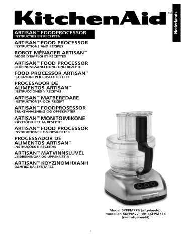 KitchenAid 5KFPM775EAC, 5KFPM775EPM, 5KFPM775EER, 5KFPM775EOB, 5KFPM771EWH, 5KFPM776ENK User guide KitchenAid 5KFPM775EAC, 5KFPM775EPM, 5KFPM775EER, 5KFPM775EOB, 5KFPM771EWH, 5KFPM776ENK User guide