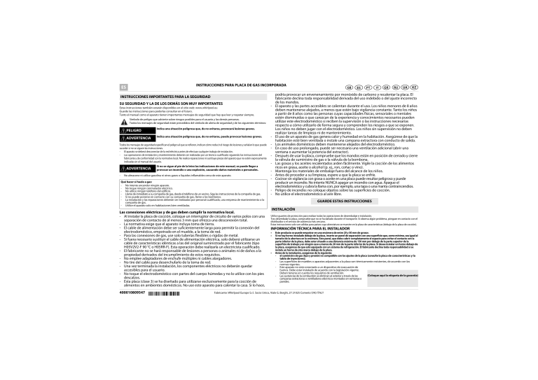 Whirlpool AKR 363/IX User guide Whirlpool AKR 363/IX User guide