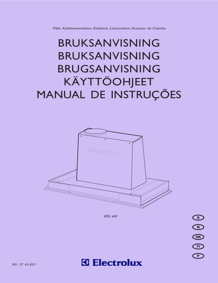 Electrolux EFG643 User manual Electrolux EFG643 User manual