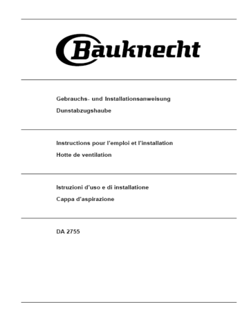 Bauknecht DA2755W, DA2755S User manual Bauknecht DA2755W, DA2755S User manual