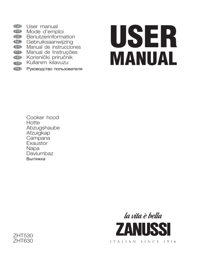 Zanussi ZHT630M, ZHT530W, ZHT630X, ZHT530X, ZHT630W User manual Zanussi ZHT630M, ZHT530W, ZHT630X, ZHT530X, ZHT630W User manual
