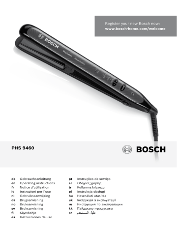 Bosch PHS9460 Straigthener Instruction manual | Manualzz Bosch PHS9460 Straigthener Instruction manual | Manualzz