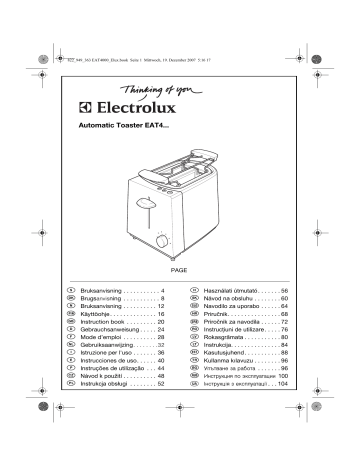 Electrolux EAT4040, EAT4000 User manual Electrolux EAT4040, EAT4000 User manual