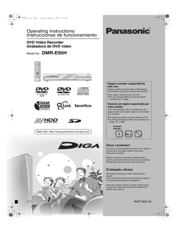 Panasonic DMRE95H, DMRE95HEG Operating instructions Panasonic DMRE95H, DMRE95HEG Operating instructions