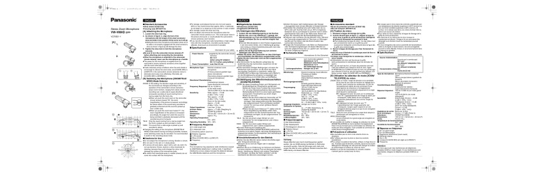 Panasonic VWVMH3, VWVMH3E Operating instructions Panasonic VWVMH3, VWVMH3E Operating instructions