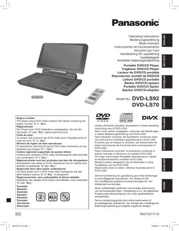Panasonic DVDLS92EG, DVDLS70EG, DVD-LS92EG, DVD-LS70EG Owner's manual Panasonic DVDLS92EG, DVDLS70EG, DVD-LS92EG, DVD-LS70EG Owner's manual