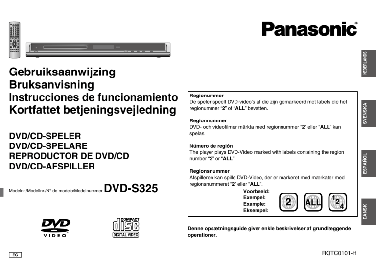 Panasonic DVDS325 Operating instructions Panasonic DVDS325 Operating instructions