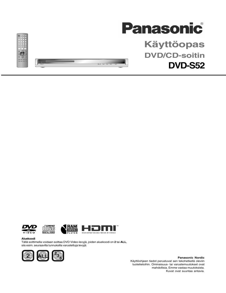 Panasonic DVDS52 Operating instructions Panasonic DVDS52 Operating instructions