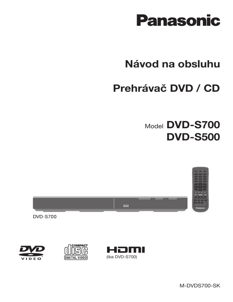 Panasonic DVDS700EP Operating instructions Panasonic DVDS700EP Operating instructions