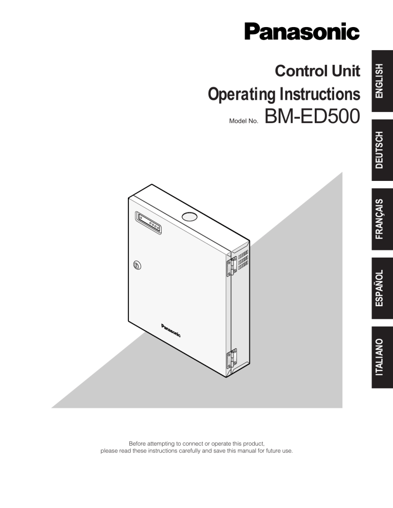 Panasonic BMED500 Operating instructions Panasonic BMED500 Operating instructions