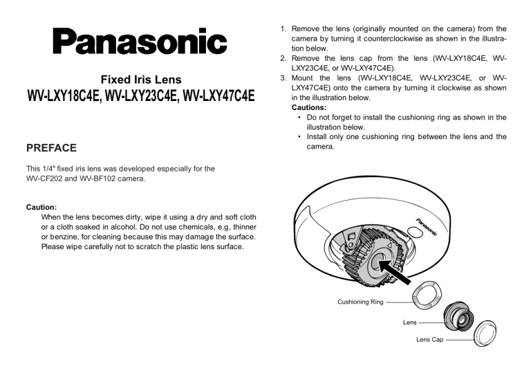 Panasonic WVCF202, WVBF102 Operating instructions Panasonic WVCF202, WVBF102 Operating instructions