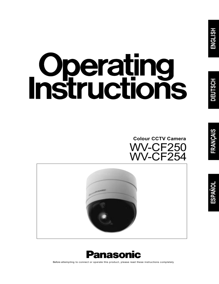 Panasonic WVCF250 Operating instructions Panasonic WVCF250 Operating instructions