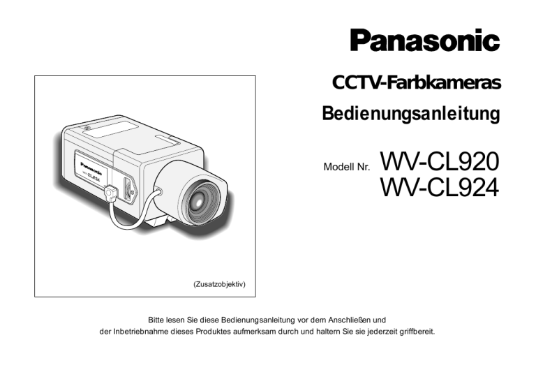 Panasonic WVCL920_SERIES Operating instructions Panasonic WVCL920_SERIES Operating instructions