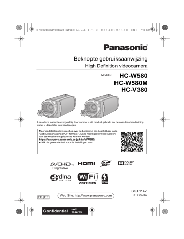 Panasonic HCV380EG, HCV380EF, HCW580MEG, HCW580EG, HCW580EF, HCW580MEF Operating instructions Panasonic HCV380EG, HCV380EF, HCW580MEG, HCW580EG, HCW580EF, HCW580MEF Operating instructions