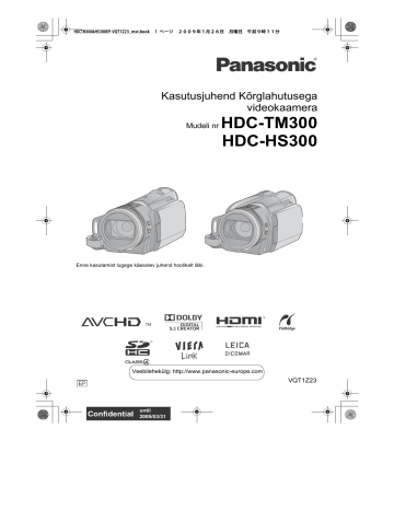 Panasonic HDCHS300, HDCTM300 Operating instructions Panasonic HDCHS300, HDCTM300 Operating instructions