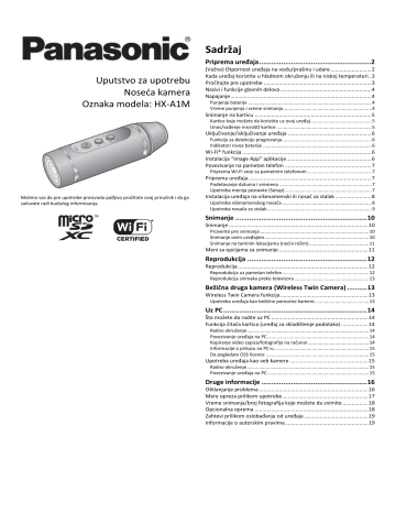 Panasonic HXA1M Operating instructions Panasonic HXA1M Operating instructions