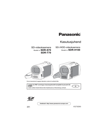 Panasonic SDRH100, SDRS70, SDRT70 Operating instructions Panasonic SDRH100, SDRS70, SDRT70 Operating instructions