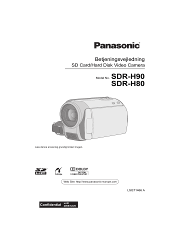 Panasonic SDRH80 Operating instructions Panasonic SDRH80 Operating instructions