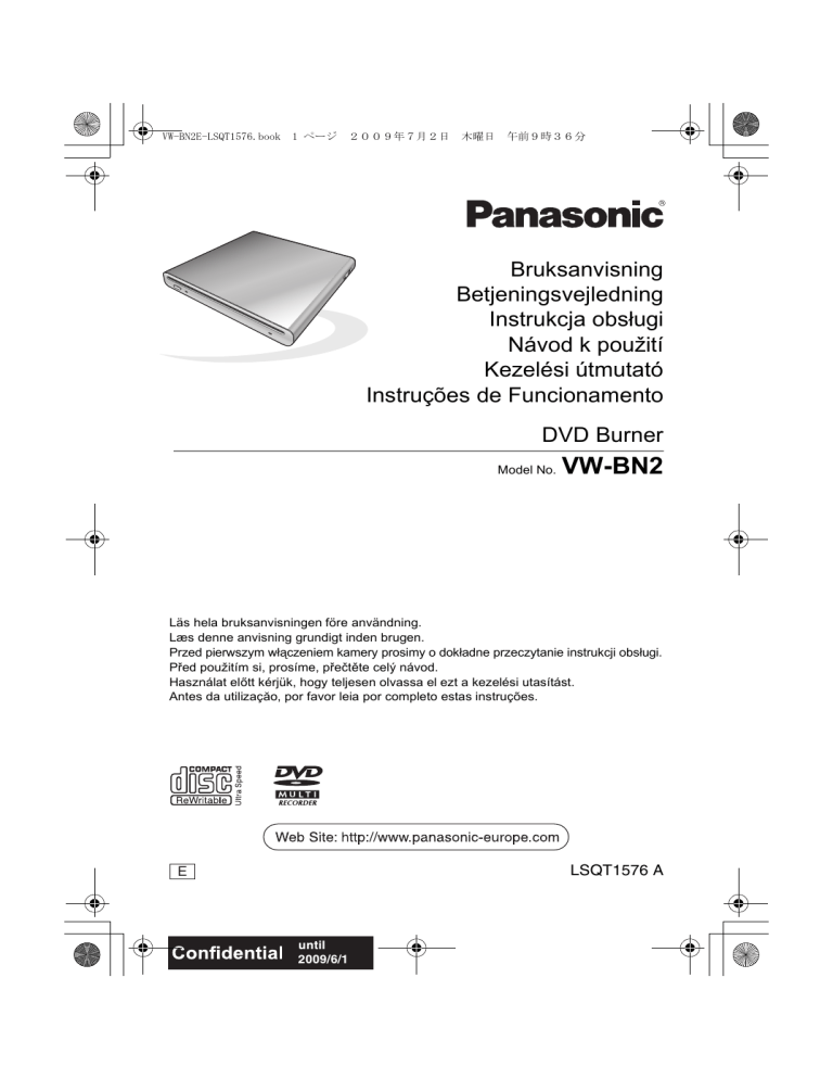 Panasonic VWBN2 Operating instructions Panasonic VWBN2 Operating instructions