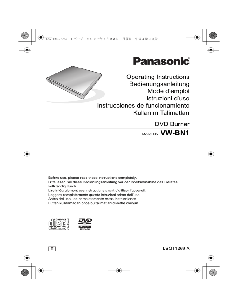 Panasonic VWBN1 Operating instructions Panasonic VWBN1 Operating instructions