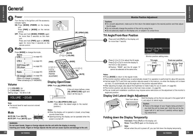 Panasonic CATU9000U Operating instructions Panasonic CATU9000U Operating instructions