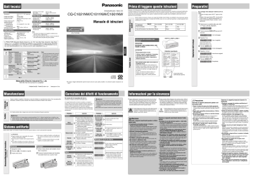 Panasonic CQC1011NW, CQC1001NW, CQC1021NW Operating instructions Panasonic CQC1011NW, CQC1001NW, CQC1021NW Operating instructions