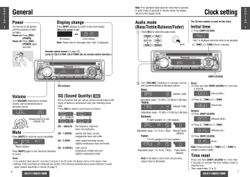 Panasonic CQC1110W, CQC1100W Operating instructions Panasonic CQC1110W, CQC1100W Operating instructions