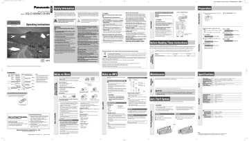 Panasonic CQC1315N, CQC1325N Operating instructions Panasonic CQC1315N, CQC1325N Operating instructions