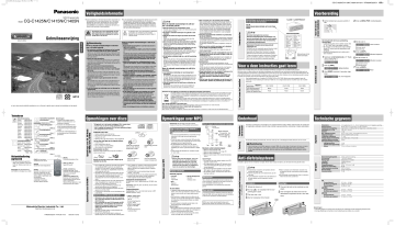 Panasonic CQC1415N, CQC1405N, CQC1425N Operating instructions Panasonic CQC1415N, CQC1405N, CQC1425N Operating instructions
