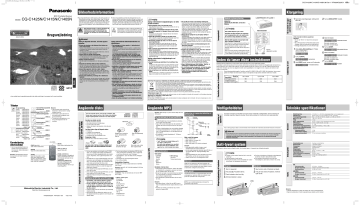 Panasonic CQC1415N, CQC1405N, CQC1425N Operating instructions Panasonic CQC1415N, CQC1405N, CQC1425N Operating instructions