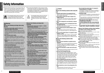 Panasonic CQC5301U, CQC5401U Operating instructions Panasonic CQC5301U, CQC5401U Operating instructions